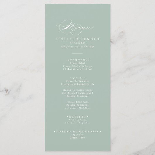 Groen wit modern menu (Voorkant)