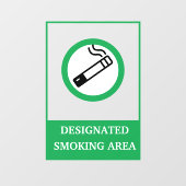 Groen Wit Modern Rokersgedeelte Metal A-Lijst Raamsticker (Vel)