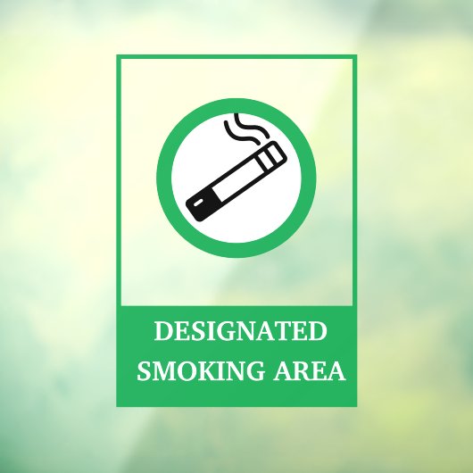 Groen Wit Modern Rokersgedeelte Metal A-Lijst Raamsticker (Vel 3)