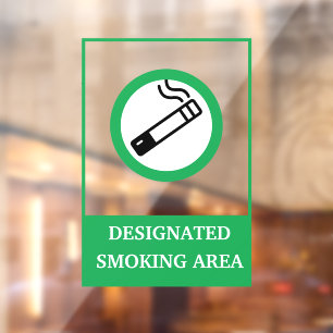 Groen Wit Modern Rokersgedeelte Metal A-Lijst Raamsticker