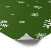 Groen Wit Moderne Familie Foto Vrolijk Kerstfeest Poster (Hoek)