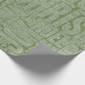 Groen Wit Moderne Typografie Kerstcadeau Cadeaupapier (Hoek)