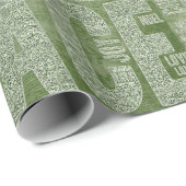 Groen Wit Moderne Typografie Kerstcadeau Cadeaupapier (Rol Hoek)