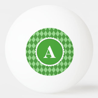 Groen wit monogram patroon pingpongbal