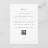 Groen wit monogram QR CODE Elegant Wedding Informatiekaartje (Voorkant)