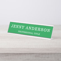 Groen Wit Naam en Titel Desk Naam Bord