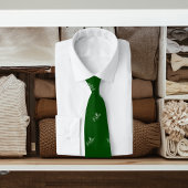 Groen wit naampatroon modern script stropdas