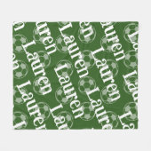 Groen & Wit Nieuwigheid Voetbal Fleece Deken (Voorkant (Horizontaal))