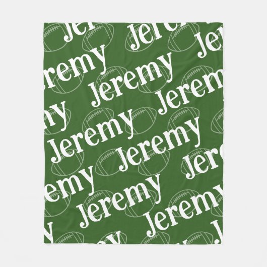 Groen & Wit Nieuwigheids Football Fleece Deken (Voorkant)