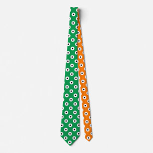 Groen wit Oranje poladots patroon Stropdas
