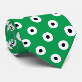 Groen wit Oranje poladots patroon Stropdas (Opgerold)