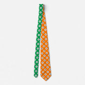 Groen wit Oranje poladots patroon Stropdas (Achterkant)