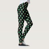Groen Wit Oranje Stippenpatroon Leggings (Rechts)