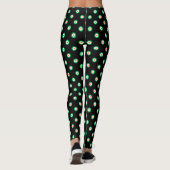 Groen Wit Oranje Stippenpatroon Leggings (Achterkant)