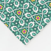  groen wit Ottomaans Turks wijnpatroon Fleece Deken (Hoek)