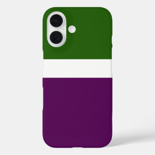 Groen Wit Paarse Plain Color Block Design iPhone 16 Hoesje