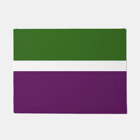 Groen Wit Paarse Plain Color Block Design Deurmat (Voorkant)