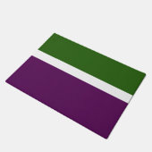 Groen Wit Paarse Plain Color Block Design Deurmat (Schuin)