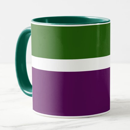 Groen Wit Paarse Plain Color Block Design Mok
