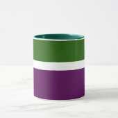 Groen Wit Paarse Plain Color Block Design Mok (Midden)