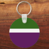 Groen Wit Paarse Plain Color Block Design Sleutelhanger (Achterkant)