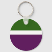 Groen Wit Paarse Plain Color Block Design Sleutelhanger (Achterkant)