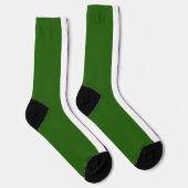 Groen Wit Paarse Plain Color Block Design Sokken (Rechts)