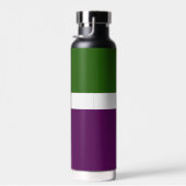 Groen Wit Paarse Plain Color Block Design Waterfles (Rechts)