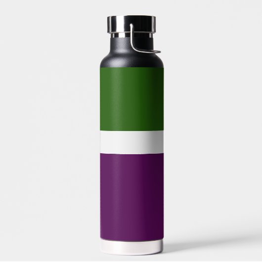 Groen Wit Paarse Plain Color Block Design Waterfles (Links)