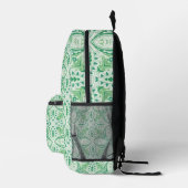 Groen & Wit Paisley Bedrukte Rugzak (Rechts)