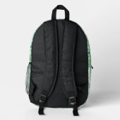 Groen & Wit Paisley Bedrukte Rugzak (Achterkant)