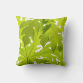 Groen & Wit Papaya Leaf Accent Sierkussen
