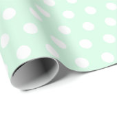 Groen & Wit Pastel Polkadots Elegant Baby shower Cadeaupapier (Rol Hoek)