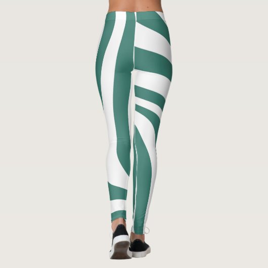 Groen-wit patroon Leggings (Achterkant)