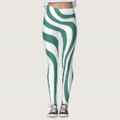 Groen-wit patroon Leggings (Voorkant)