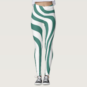 Groen-wit patroon Leggings