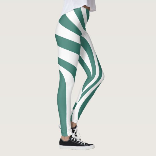 Groen-wit patroon Leggings (Rechts)