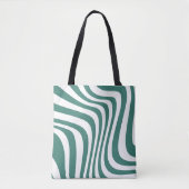 Groen-wit patroon Leggings Tote Bag (Voorkant)