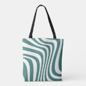 Groen-wit patroon Leggings Tote Bag (Achterkant)