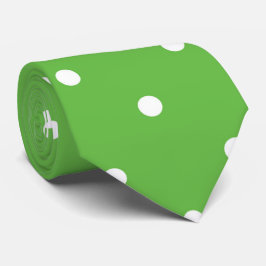 Groen wit patroon met witte stift stropdas