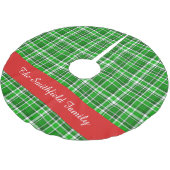 Groen Wit Plaid Familienaam Custom 2 Kerstboom Rok (Gekanteld)