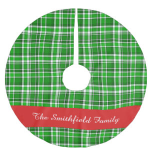 Groen Wit Plaid Familienaam Custom 2 Kerstboom Rok
