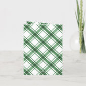 Groen Wit Plaid Gevouwen Vakantie Kaart (Achterkant)