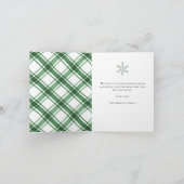 Groen Wit Plaid Gevouwen Vakantie Kaart (Binnen)