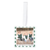  Groen Wit Plaid Kerstmis Foto Decoratie (Voorkant)