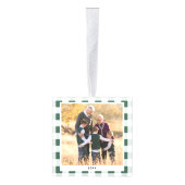  Groen Wit Plaid Kerstmis Foto Decoratie (Rechts)