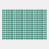 Groen & Wit Plaid Trio Inpakpapier Vel (Voorkant 3)