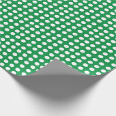 Groen Wit Polka Dot Baby shower Verjaardag Cadeaupapier (Hoek)