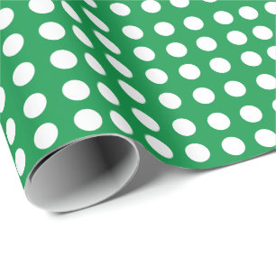Groen Wit Polka Dot Baby shower Verjaardag Cadeaupapier