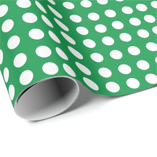 Groen Wit Polka Dot Baby shower Verjaardag Cadeaupapier (Rol Hoek)